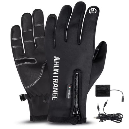 USB Heated Gloves Rechargeable Ski Eletric Thermal Heat Gloves Winter Warm Skiing Gloves for Snowboarding Mountaineering Riding